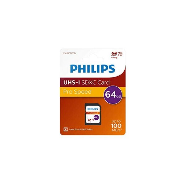 PHI FM64SD65B - SDXC-Speicherkarte 64GB Philips Class 10 U3 V30 A1