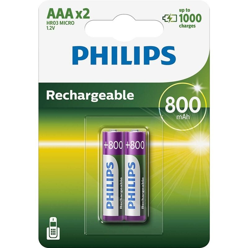 Wiederaufladbare Batterie R03B2A80/10 Genießen Sie Ihr Gerät länger. Ideal für alle Geräte mit hohem Stromverbrauch. Sie müssen diese AAA-Batterien mit hoher Kapazität vor dem Aufladen nicht leerlaufen lassen