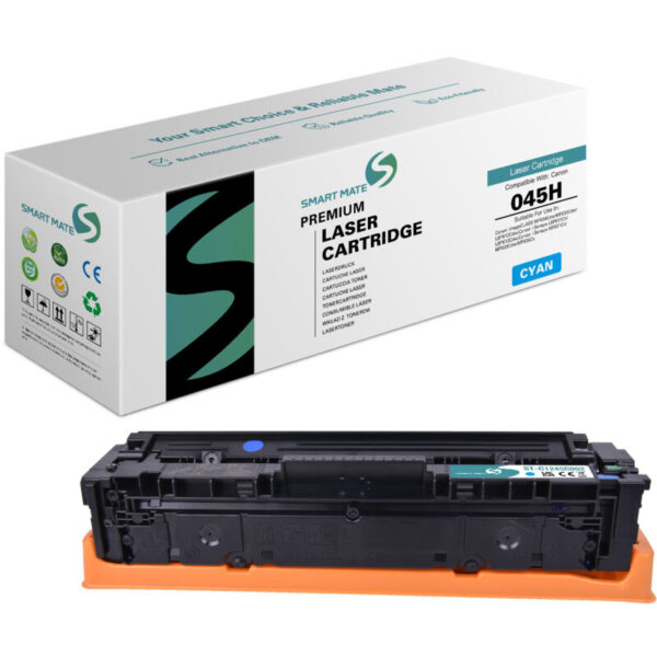 SmartMate wiederaufbereiteter Toner für Canon 1245C002 (045H) - Cyan Seitenausbeute: bis zu 2.200 Seiten Farbe: cyan Kompatibilität: Canon i -Ssensys LBP611CN