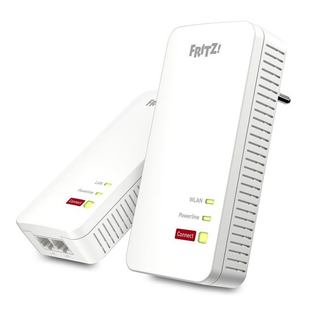 AVM FRITZ!Powerline 1240 AX WLAN Set Netzwerk-Adapter, Gigabit Powerline, Wi-Fi 6, energiesparend, weiß