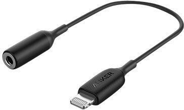 Anker – Lightning auf Kopfhörerstecker Adapter – Lightning (M) bis Mini-Stecker (W) – Schwarz – für Apple iPhone (Lightning)