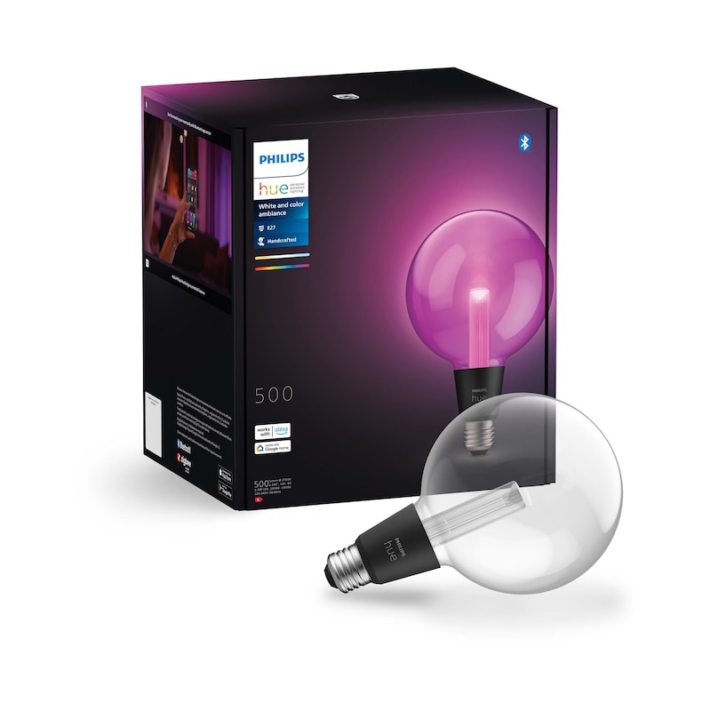 Philips Hue White & Col. Amb. Lightguide Giant Globe G125 E27 500lm