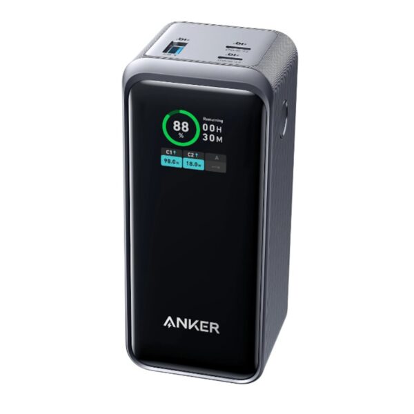 • Anker Prime 20.000mAh Powerbank • einem USB-A Anschluss mit einer Gesamtleistung von 200W • inklusive 60cm langes USB-C auf USB-C Ladekabel • Erlebe 200W Ladepower