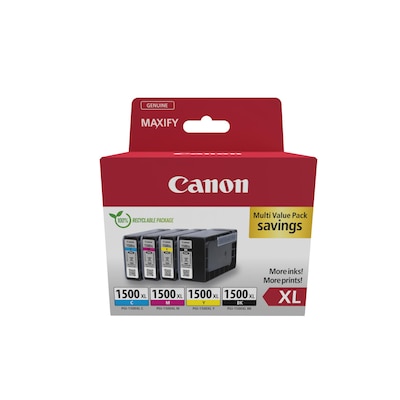 Canon 9182B010 Druckerpatrone PGI-1500XL Multipack BK/C/M/G mit hoher Reichweite