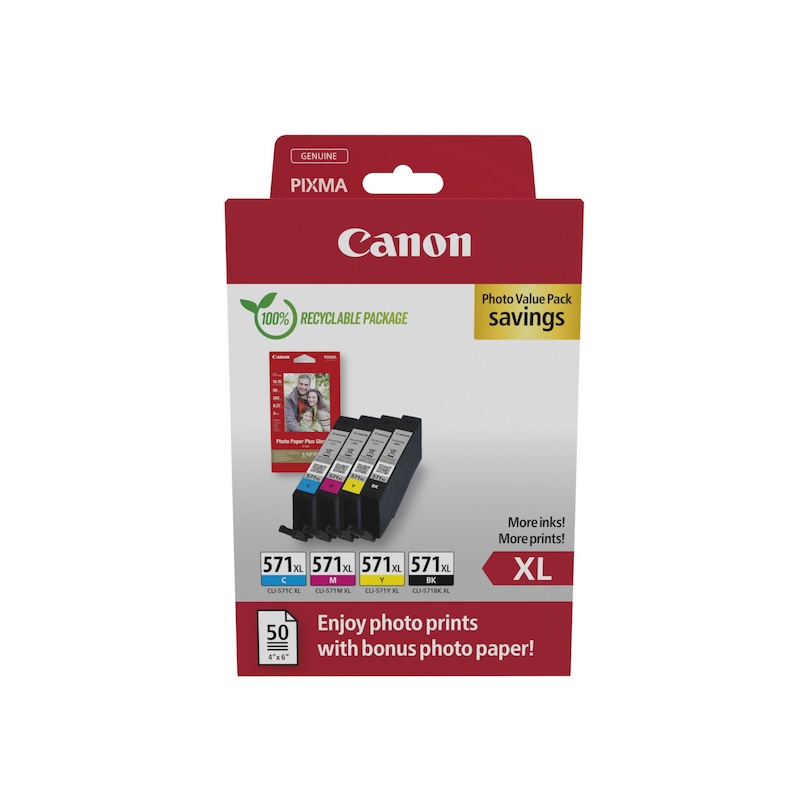 • Canon CLI571XL C/M/Y/BK Photo Value Pack (0332C006) • Farbe: Cyan