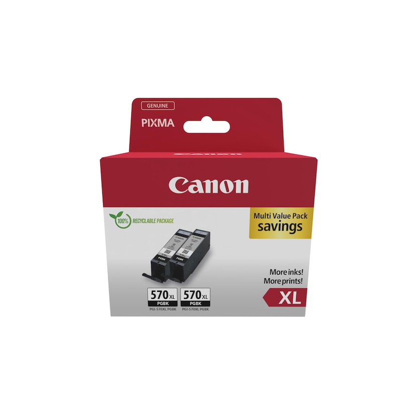 • Canon PGI-570XL Twin Pack (0318C010) Pigment-schwarz • Farbe: Pigment-Schwarz • Inhalt: je ca. 22 ml • Kompatibel zu: PIXMA MG5750