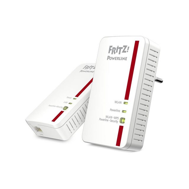 AVM FRITZ!Powerline 1240E/1000E WLAN Set Netzwerk-Adapter, 1,200 MBit/s, WLAN-Access Point, deutschsprachige Version