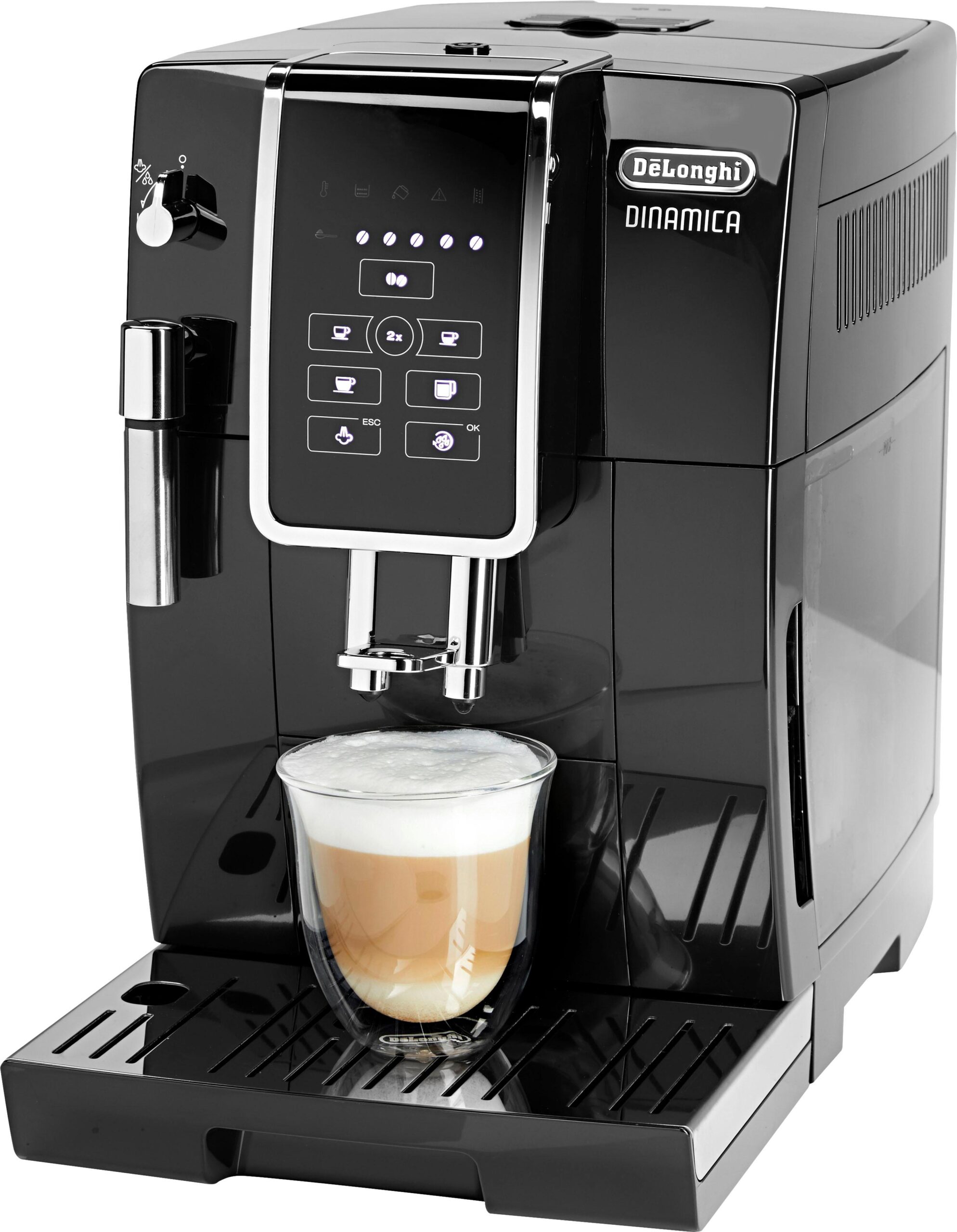 DeLonghi Kaffeevollautomat „Dinamica ECAM 358.15.B“, Sensor-Bedienfeld mit beleuchteten Direktwahltasten