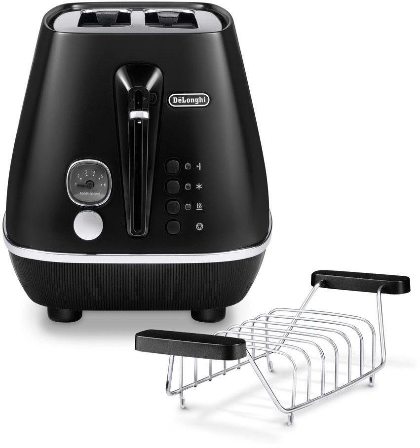 DeLonghi Toaster „Distinta Moments, CTIN 2103.BK – Sunset Black“, 2 kurze Schlitze, für 2 Scheiben, 900 W