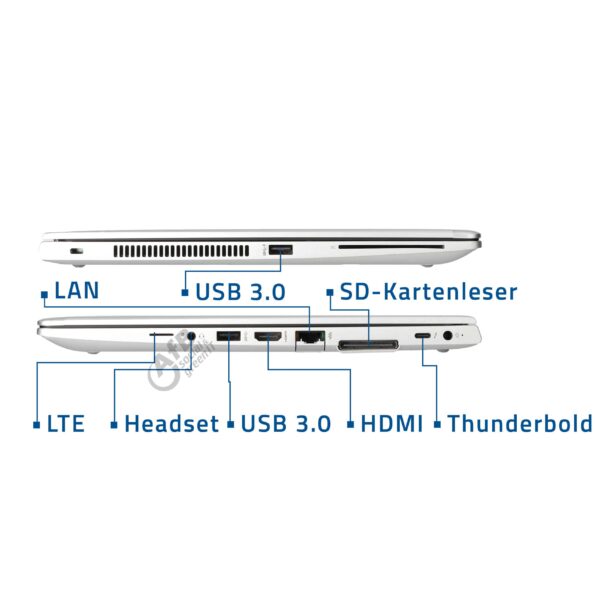 HP EliteBook 840 G5 - Schnittstellen:2x USB 3 Typ A - Prozessortaktung:1