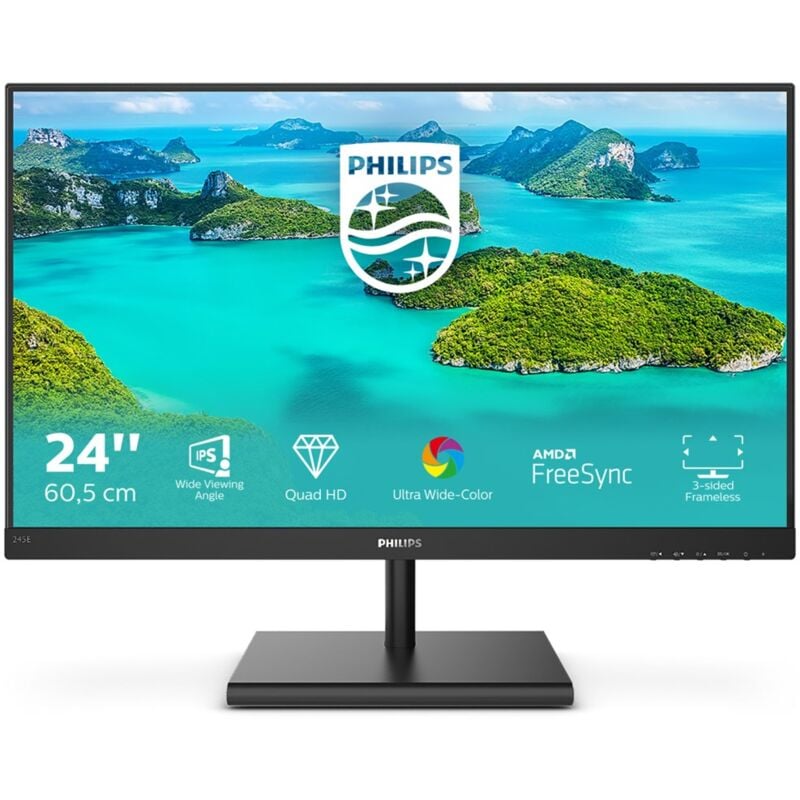 Philips E-Line 245E1S/00 LED-Display 60,5 cm (23,8 Zoll) 2560 x 1440 Pixel 2K Ultra HD LCD Schwarz