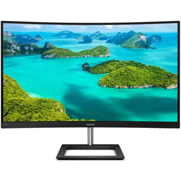 Lassen Sie sich vom Philips 322E1C-Monitor mit einem gebogenen 32-Zoll-E-Line-Bildschirm und dem eleganten Design mitreißen