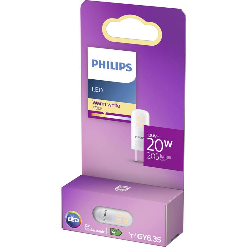 Philips Lighting 76791400 led eek f (a – g) GY6.35 Stiftsockel 1.8 w = 20 w Warmweiß (ø x l) 1.3 cm