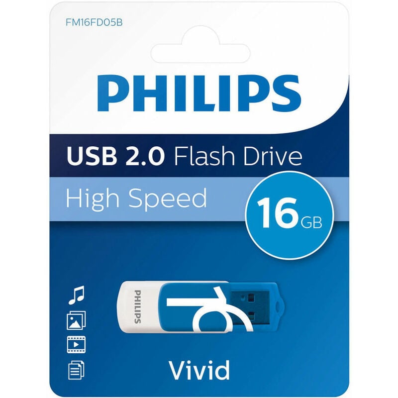 Philips USB-Stick 16GB 2.0 USB Drive Vivid (FM16FD05B/00)