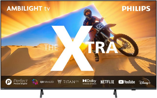 The Xtra 4K QD MiniLED Ambilight TV Spielen Sie mit allem