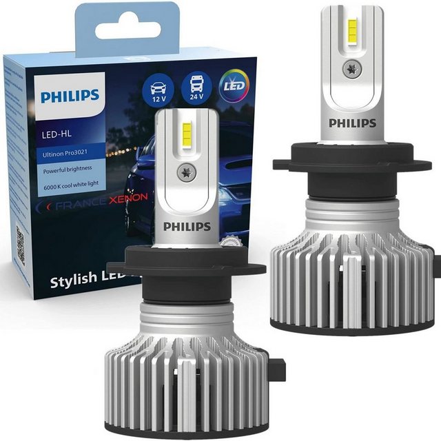 Philips LED Scheinwerfer LED-Lampen H7 PHILIPS Ultinon Pro3021 6000K