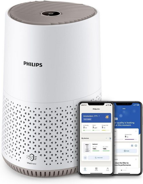 Philips Luftreiniger 600-Series, energieeffizient, für 44 m² Räume, mit intelligentem Sensor, für Allergiker geeignet, App-Steuerung