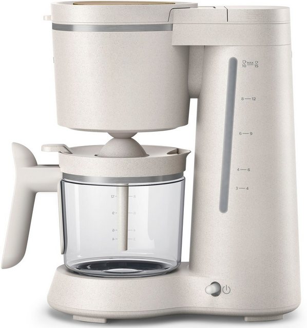 Philips Filterkaffeemaschine HD5120/00 Eco Conscious Collection, 1,2l Kaffeekanne, Papierfilter 1×4, aus biobasiertem Kunststoff, Seidenweiß matt