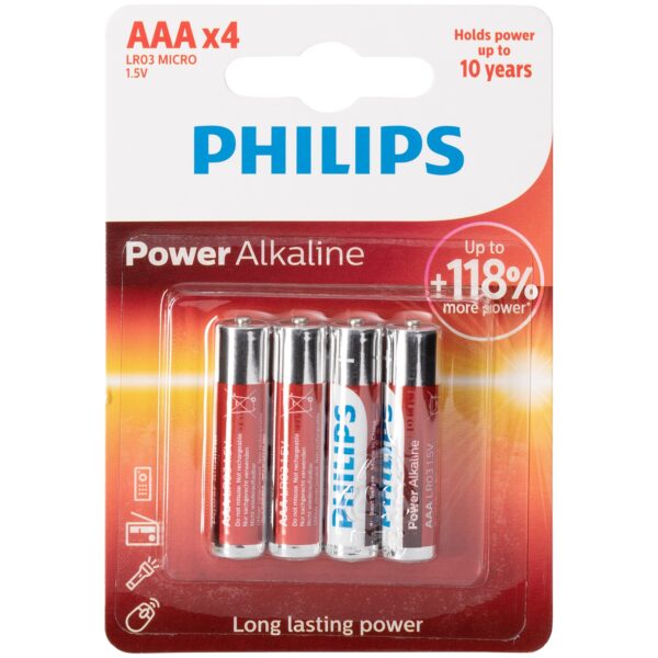 Hochwertige Phillips LR03 AAA Alkaline Powerlife-Batterien. Die Alkaline-Technologie sorgt für zusätzliche Power bei deinen Sexspielzeugen. Alkaline-Batterien sind 6-mal besser als die früher am häufigsten verwendeten Zink-Kohle-Batterien. Diese Batterien bleiben bis zu 5 Jahre lang haltbar. Alle Batterien erfahren einen gewissen Energieverlust