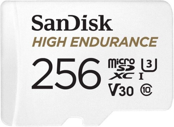 Mit einer Aufnahmeleistung von bis zu 20.000 Stunden können Sie bei der SanDisk microSD-Karte für Langzeitvideoaufnahmen sicher sein