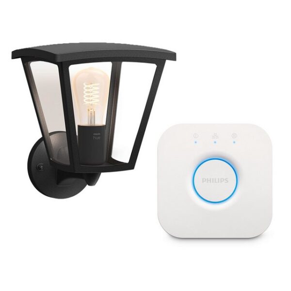 Attraktives Bundle bestehend aus der Philips Hue Bridge und der Philips Hue White Inara Wandleuchte.  Die Hue Bridge ist die Schaltzentrale des smarten Philips Hue Lichtsystems. Mit ihr kannst Du bis zu 50 Leuchten und Zubehörteile hinzufügen und steuern. Schliesse einfach die Hue Bridge an und steuere mit der Hue App automatische Funktionen