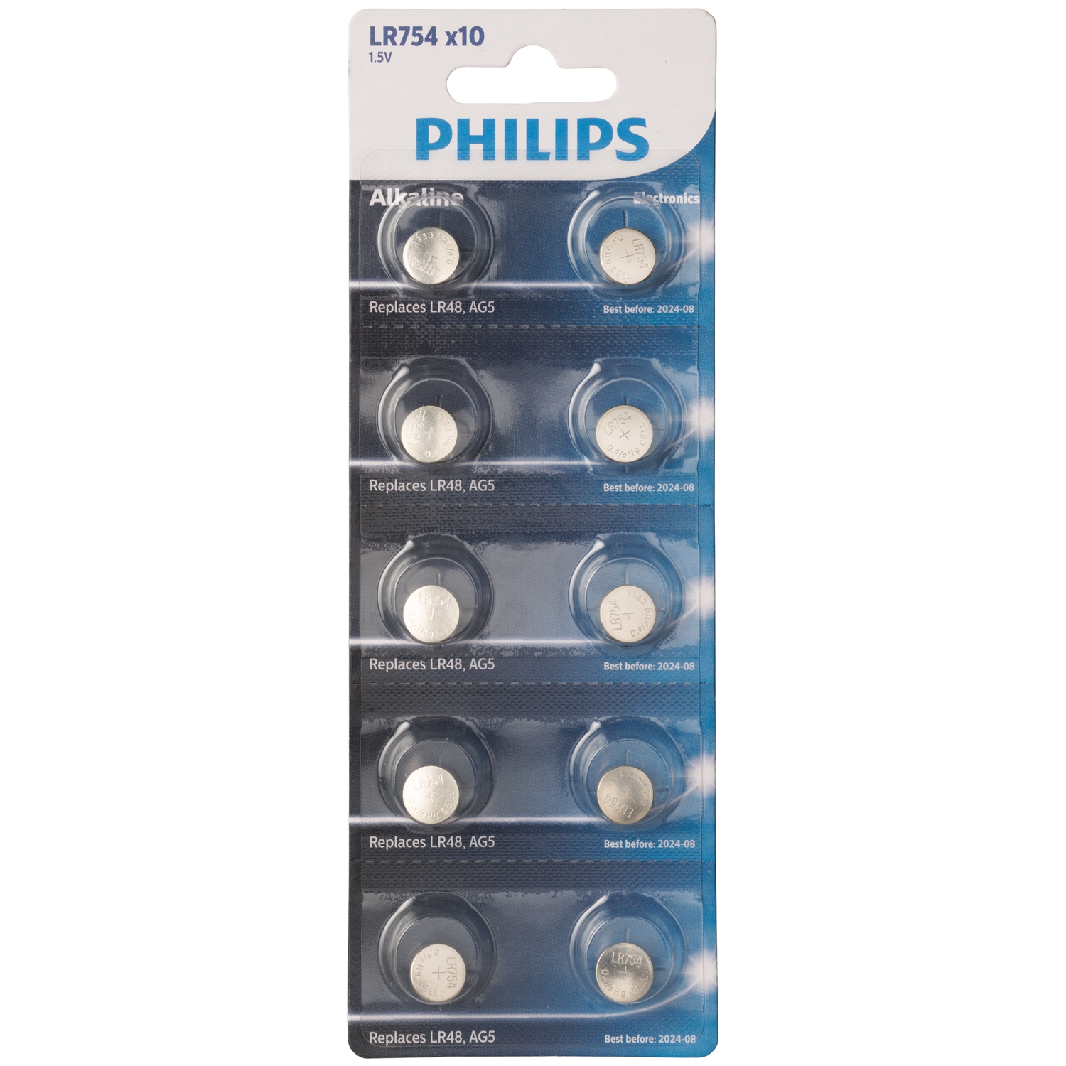 Philips Philips Alkaline LR754 Batterien 10 Stk – Silber