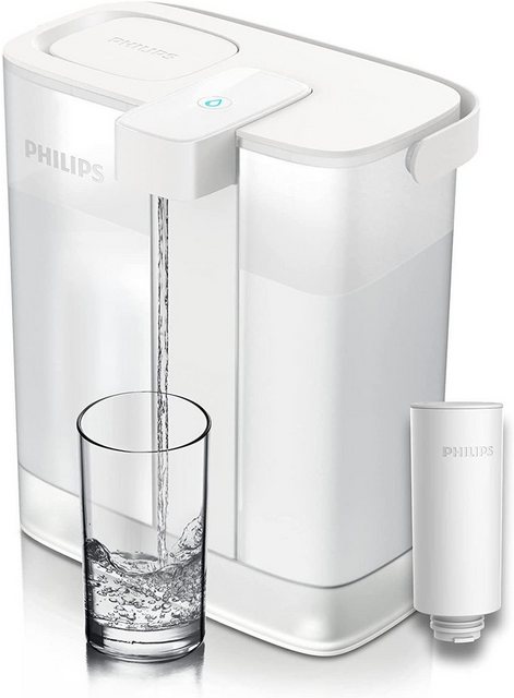 Im Vergleich zu herkömmlichen Wasserfiltern können Sie mit dem Philips Instant Water Filter 2-mal mehr gefiltertes Wasser mit 4-mal schnellerem Durchfluss (im Vergleich zum Philips AWP2900) genießen. Dieser leistungsstarke Wasserfilter ist mit dem Philips Micro X-Clean Instant-Filter ausgestattet