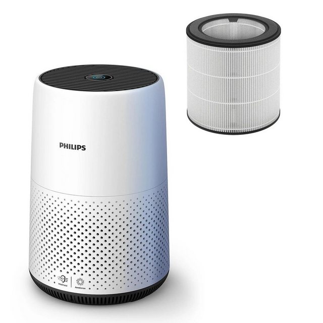 Philips Luftreiniger AC0820/10 – Kompaktes Design -, für 49 m² Räume, für Allergiker geeignet, HEPA-Filter für Tierhaare, Staub, Rauch