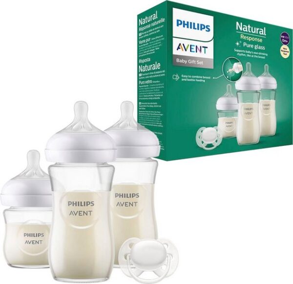 Das Philips Avent Natural Response Flaschen-Set aus Glas für Neugeborene SCD878/11 ist die ideale Wahl für Eltern