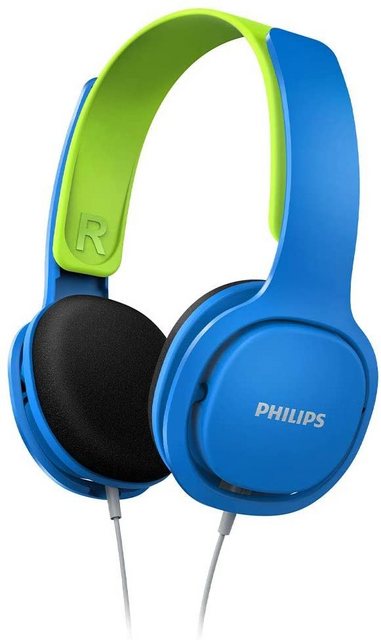 Philips Kinderkopfhörer SHK2000BL Blau Grün 3,5mm Klinke ohraufliegend Kinder-Kopfhörer