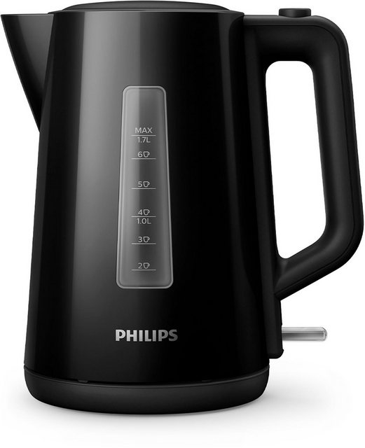 Mit dem Philips Series 3000 Wasserkocher aus Kunststoff HD9318/20 lassen sich im Handumdrehen heiße Getränke genießen - ob Tee oder löslicher Kaffee. Versehen ist er mit einem flachen Heizelement