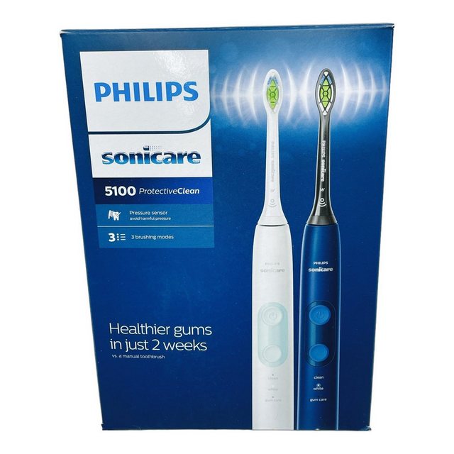 Philips Elektrische Zahnbürste Sonicare (DUO-Pack) ProtectiveClean 5100, Aufsteckbürsten: 2 St.