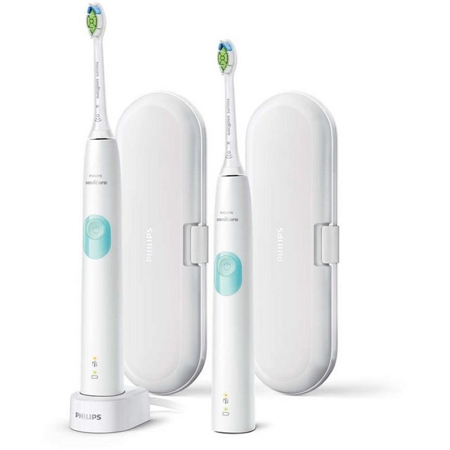 Philips Schallzahnbürste Sonicare ProtectiveClean 4300 – Elektrische Zahnbürste – weiß/mint