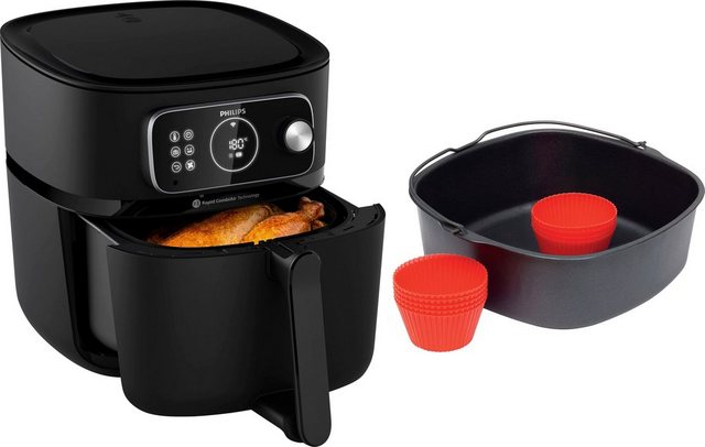 Philips Heißluftfritteuse Airfryer XXL Kombi HD9875, mit 8,3 l, Rapid CombiAir Technologie, 2200 W, 22 Kochfunktionen, QuickClean und WiFi Konnektivität