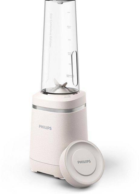 Philips Standmixer HR2500/00 Eco Conscious Collection, mit ProBlend Technologie, 350 W, 600ml-Tritan-Becher, aus biobasiertem Kunststoff, Seidenweiß matt