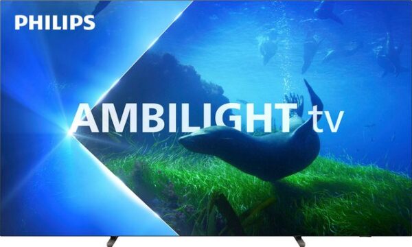 Ob Filme oder Sendungen – das lebensechte Bild und der umfangreiche Klang dieses OLED TVs sorgen zusammen mit dem beeindruckenden Lichteffekt von Ambilight für ein außergewöhnliches Erlebnis. Die dunkle Umrandung aus Metall und das rahmenlose Design sehen sehr elegant aus.