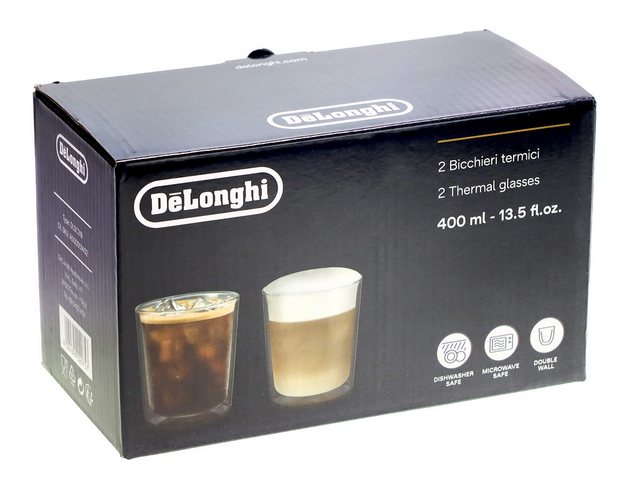 De’Longhi Gläser-Set Delonghi AS00001402, DLSC318 Doppelwandige Thermogläser, 2 Stück je