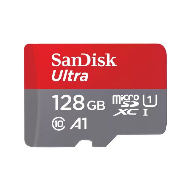 Sandisk Ultra microSDXC 128GB Mobile + SD Adapter 140MB/s A1 Class 10 UHS-I (0 Speicherkarte