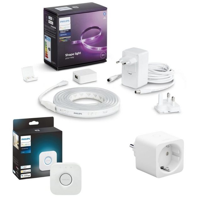 Kunstbaum Bluetooth Lightstrip Plus 2m Basis White & Color Ambiance inkl. Bridge, Philips Hue, Höhe 0,4 cm, Smart Bundles