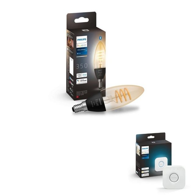 Kunstbaum Bluetooth White Ambiance LED E14 – Kerze B35 4,6W 350lm Einerpack, Philips Hue, Höhe 12,9 cm, Smart Bundles