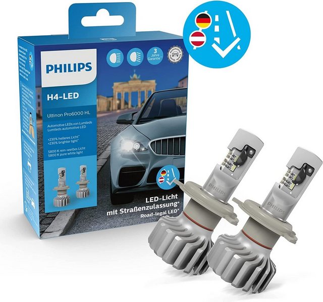 Jetzt von Halogen auf Philips LED-Licht umsteigen! Bahnbrechendes LED-Licht ist jetzt erstmals für H4- und viele weitere H7-Fahrzeugmodelle zugelassen!               Philips Produkte in Automotive -Qualität werden nach strengen Qualitätssicherungsprozessen konzipiert und entwickelt