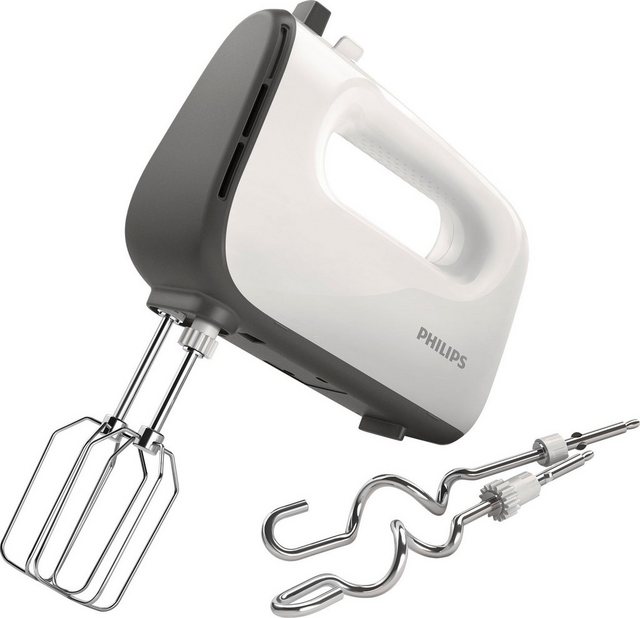 Philips Handmixer HR3741/00, 450 W, 5 Geschwindigkeiten plus Turbo, inkl. Quirle und Knethaken