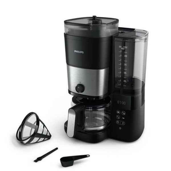 Die Philips All-in-1 Brew Filterkaffeemaschine mit integriertem Mahlwerk HD7900/50 bietet ein köstliches Geschmackserlebnis aus frischen Kaffeebohnen. Um zwei verschiedene Kaffeesorten aufzubewahren und zu wechseln