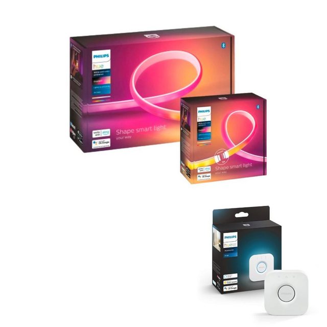 Kunstbaum Bluetooth Gradient Lightstrip 20W 1800lm Starter-Set + 1m Erweiterung, Philips Hue, Smart Bundles