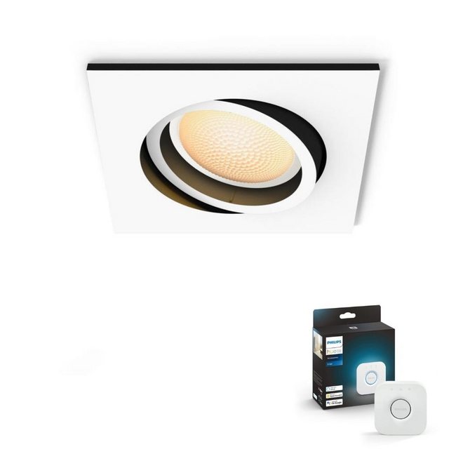 Kunstbaum Bluetooth White Ambiance Einbauspot Milliskin in Weiß 5W 350lm GU10, Philips Hue, Smart Bundles