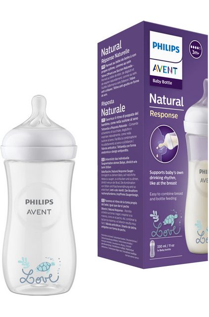 Philips AVENT Babyflasche Natural Response SCY906/11, 330 ml, ab dem 3. Monat