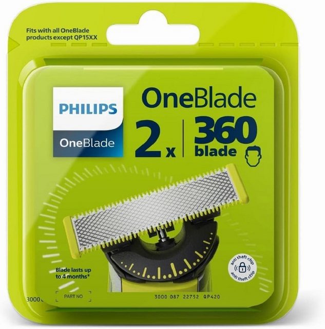 Philips OneBlade QP420/50 Ersatzklinge 360 Nass und trockenSchneidet Haare