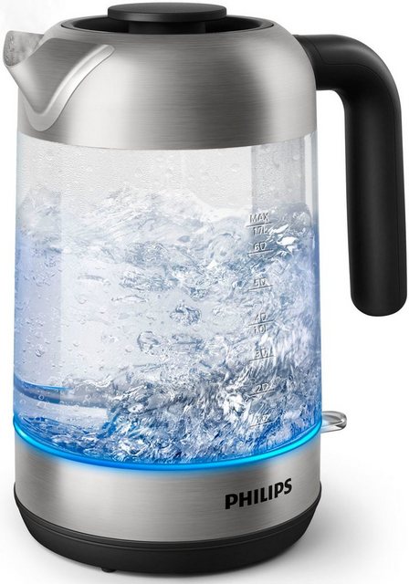 Philips Wasserkocher Series 5000 HD9339/80, 1,7 l, 2200 W, Glasgehäuse, Trockengehschutz