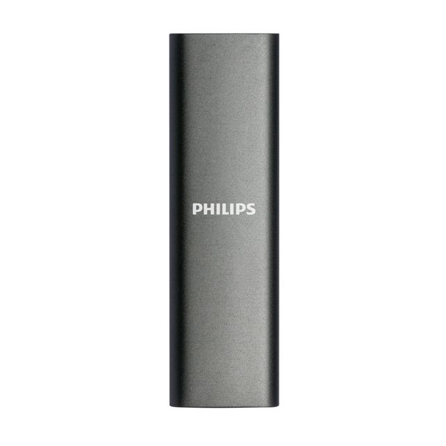 Philips FM02SS030P/00 externe SSD (2 TB) SATA“ 520 MB/S Lesegeschwindigkeit, 550 MB/S Schreibgeschwindigkeit, – Ultra Speed USB-C 3.2 – Aluminium – Space Grey