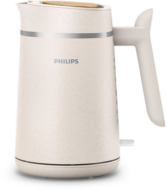 Philips Wasserkocher HD9350/90 Eco Conscious Collection, 1,7 l, 2200 W, Trockengehschutz, aus biobasiertem Kunststoff, Seidenweiß matt